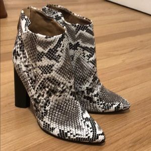 Snakeskin booties